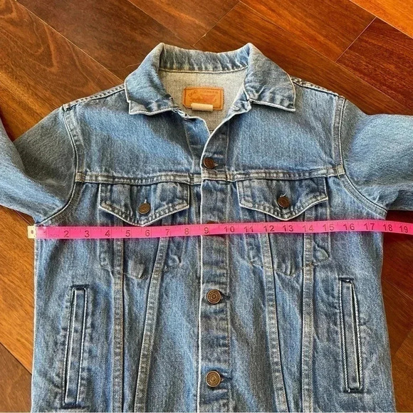 80s GAP Pioneer Jean Jacket Classic Blue Denim Button Up Unisex Quality - Picture 8 of 10